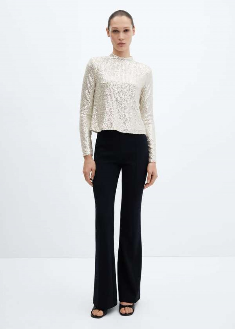 Mango Sequined Turtleneck T-shirt | MNG-24945