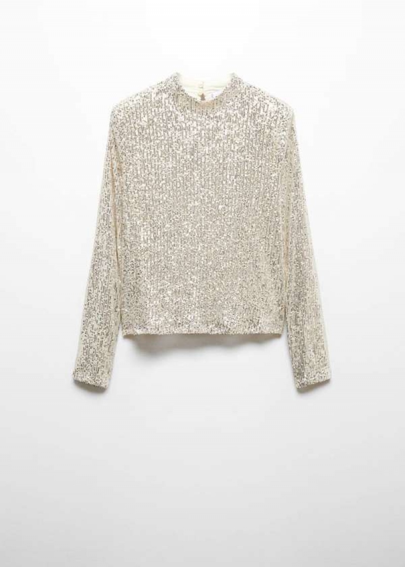 Mango Sequined Turtleneck T-shirt | MNG-24945