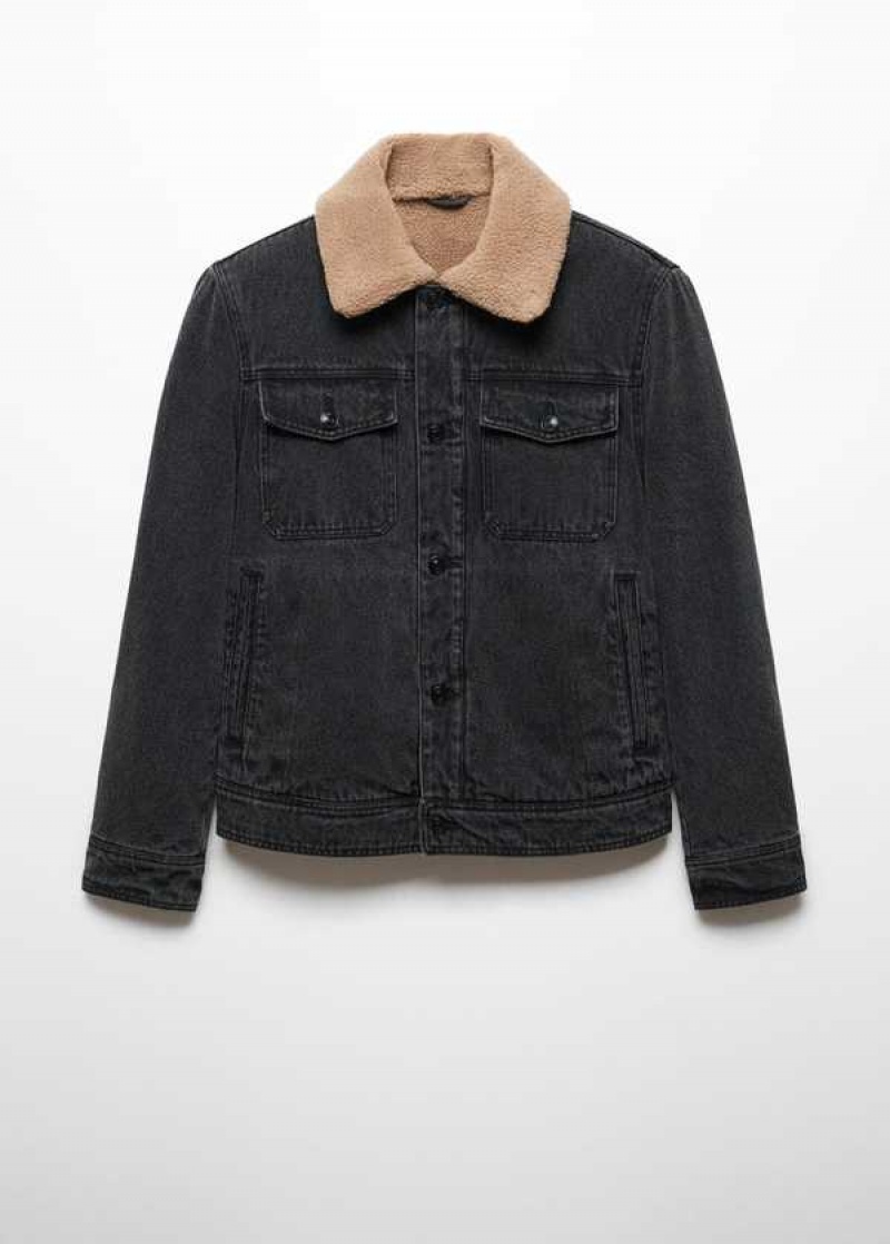 Mango Shearling Denim Jacket | MNG-22574