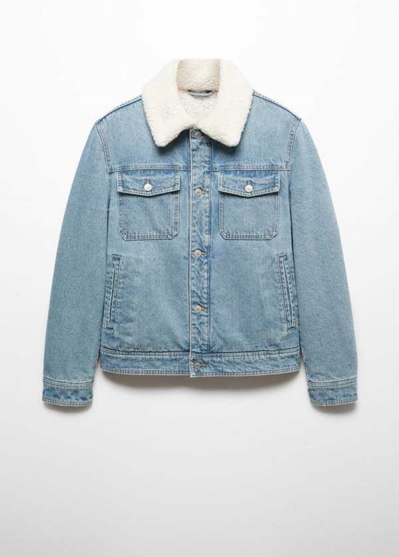 Mango Shearling Denim Jacket | MNG-22647