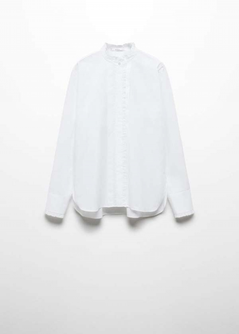 Mango Shirt With Frilly Trim | MNG-25349