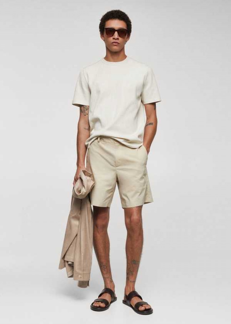 Mango Slim Fit Bavlněné Bermuda Shorts | MNG-22489