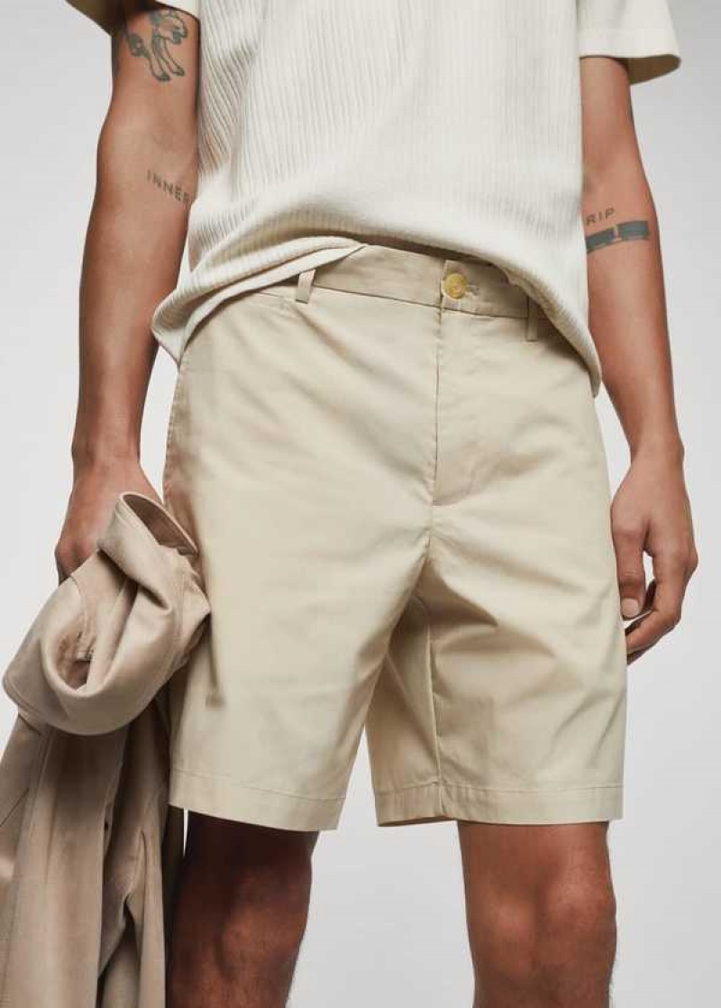 Mango Slim Fit Bavlněné Bermuda Shorts | MNG-22489