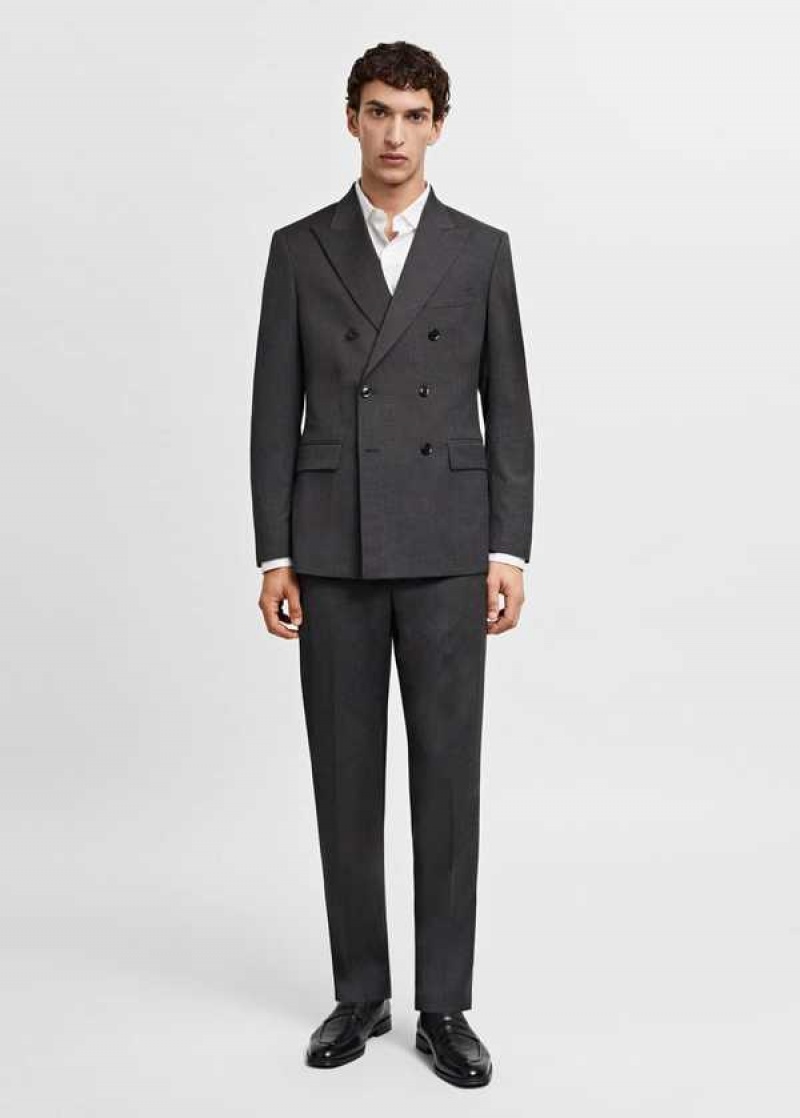 Mango Slim Fit Double-breasted Suit Blazer | MNG-21460