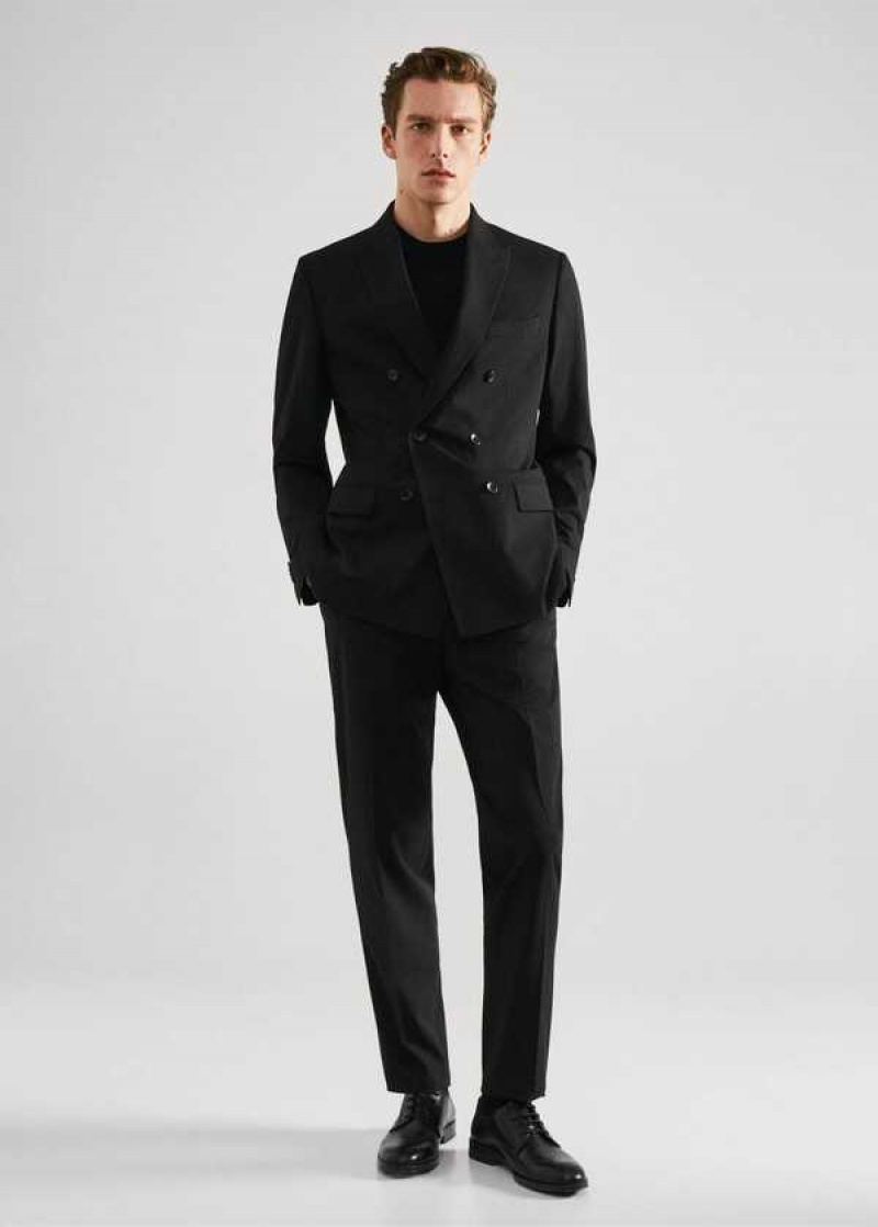 Mango Slim Fit Double-breasted Suit Blazer | MNG-21405