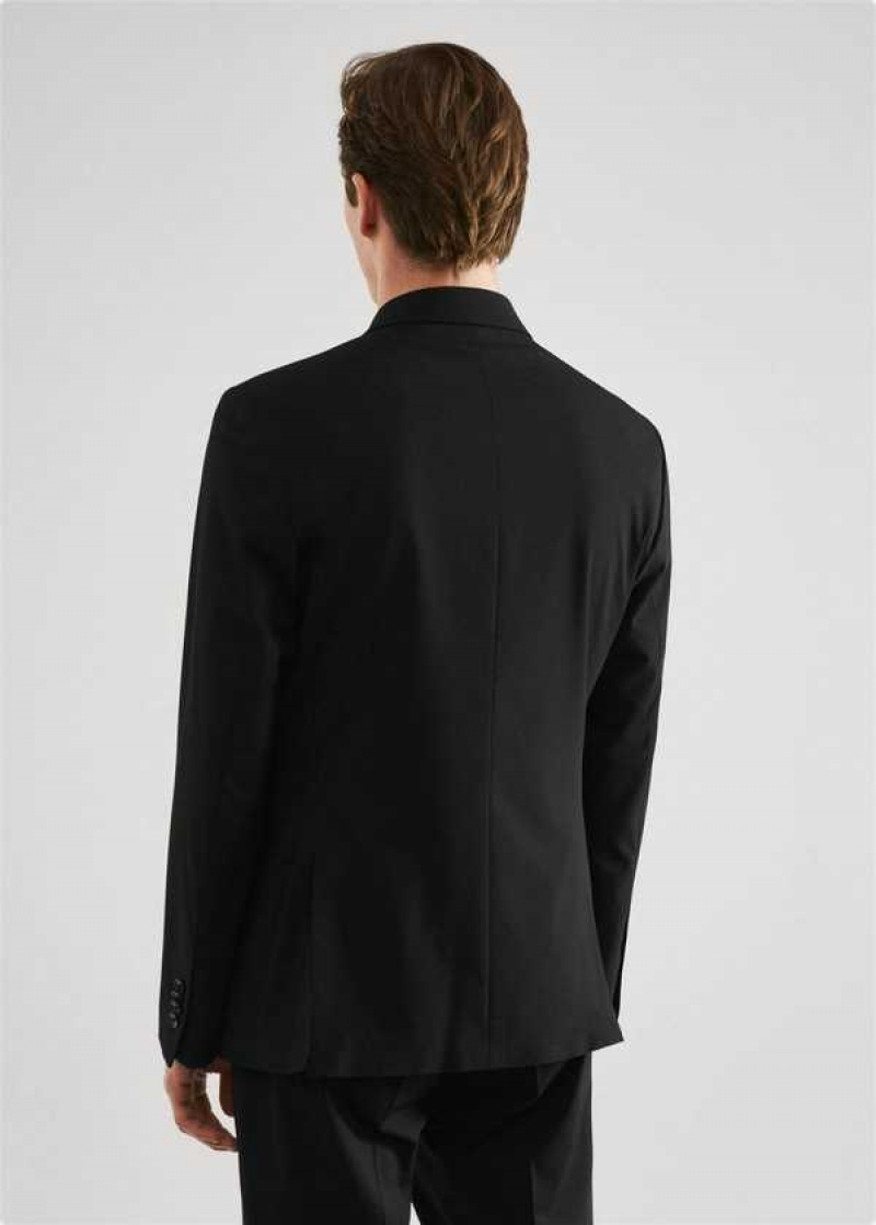 Mango Slim Fit Double-breasted Suit Blazer | MNG-21405