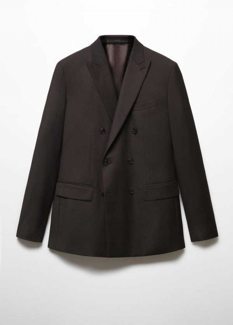 Mango Slim Fit Double-breasted Suit Blazer | MNG-21387