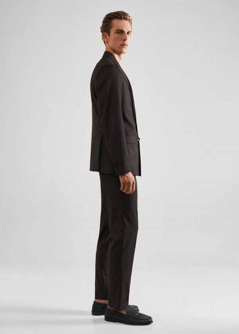 Mango Slim Fit Double-breasted Suit Blazer | MNG-21387