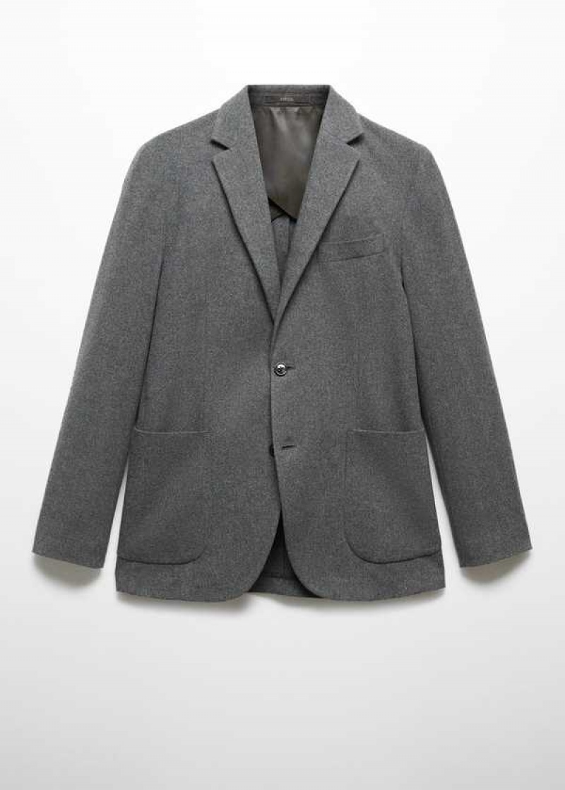 Mango Slim Fit Flecked Vlna Blazer | MNG-21363