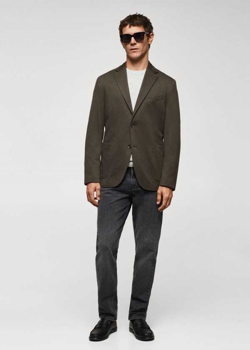 Mango Slim Fit Microstructure Blazer | MNG-21391