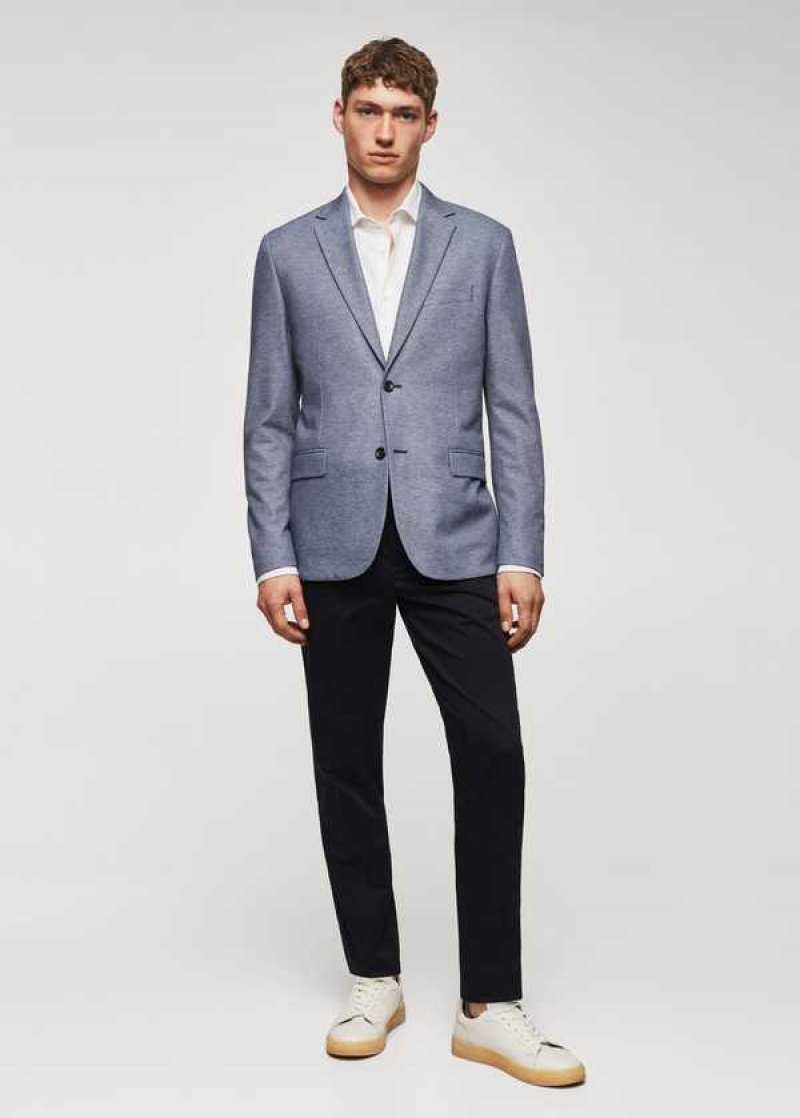 Mango Slim Fit Microstructure Blazer | MNG-21381