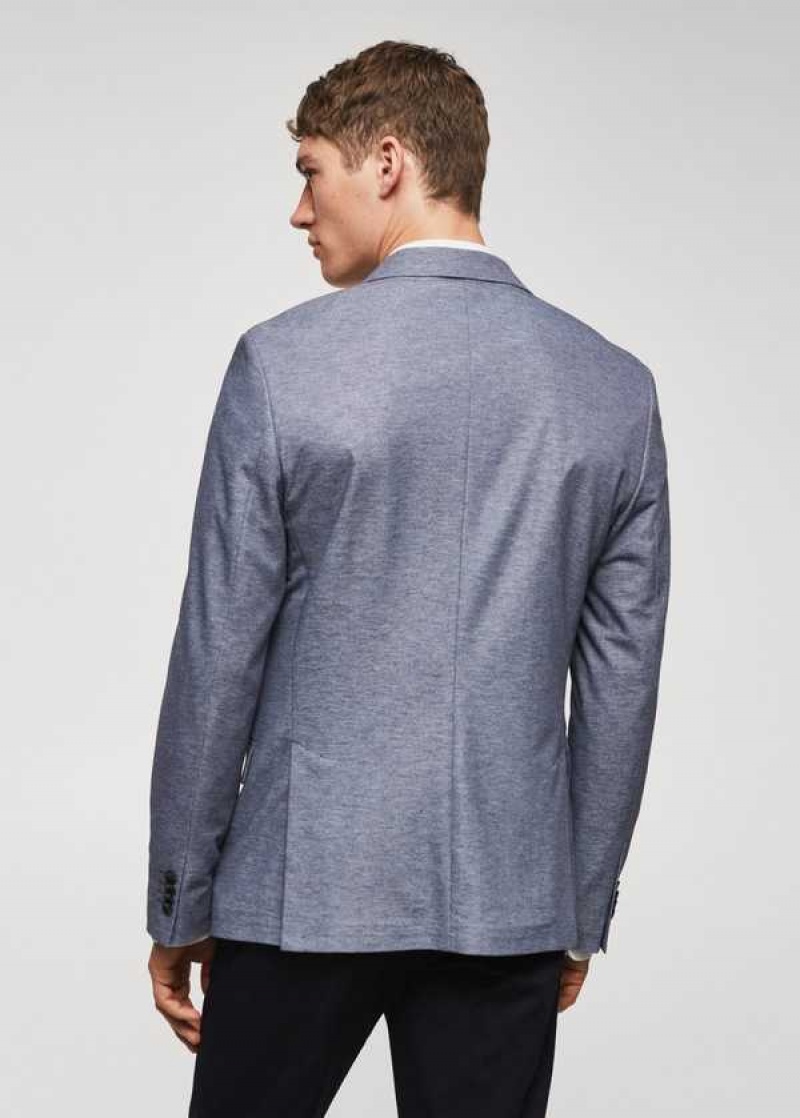 Mango Slim Fit Microstructure Blazer | MNG-21381