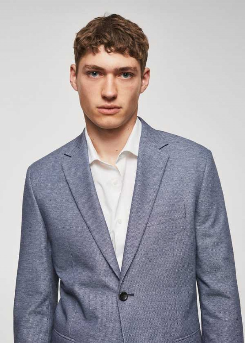 Mango Slim Fit Microstructure Blazer | MNG-21381