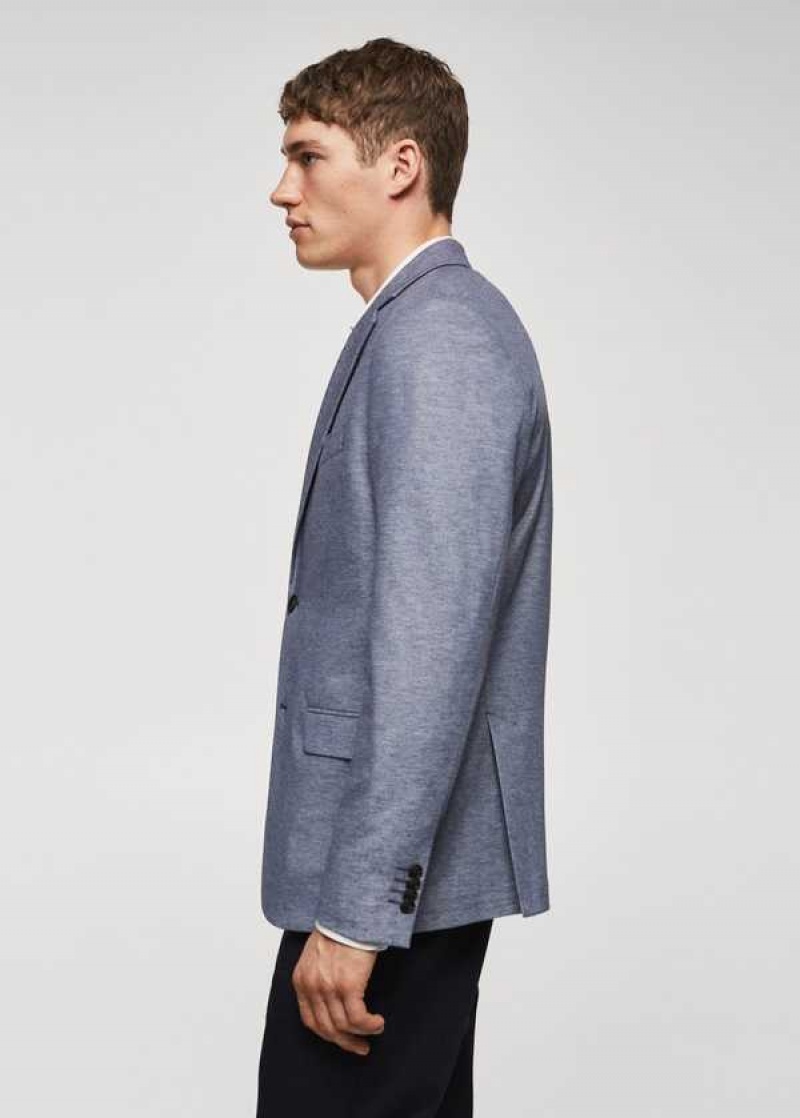 Mango Slim Fit Microstructure Blazer | MNG-21381