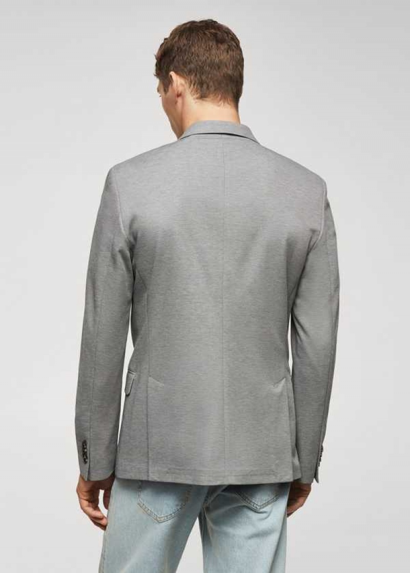 Mango Slim Fit Microstructure Blazer | MNG-21380