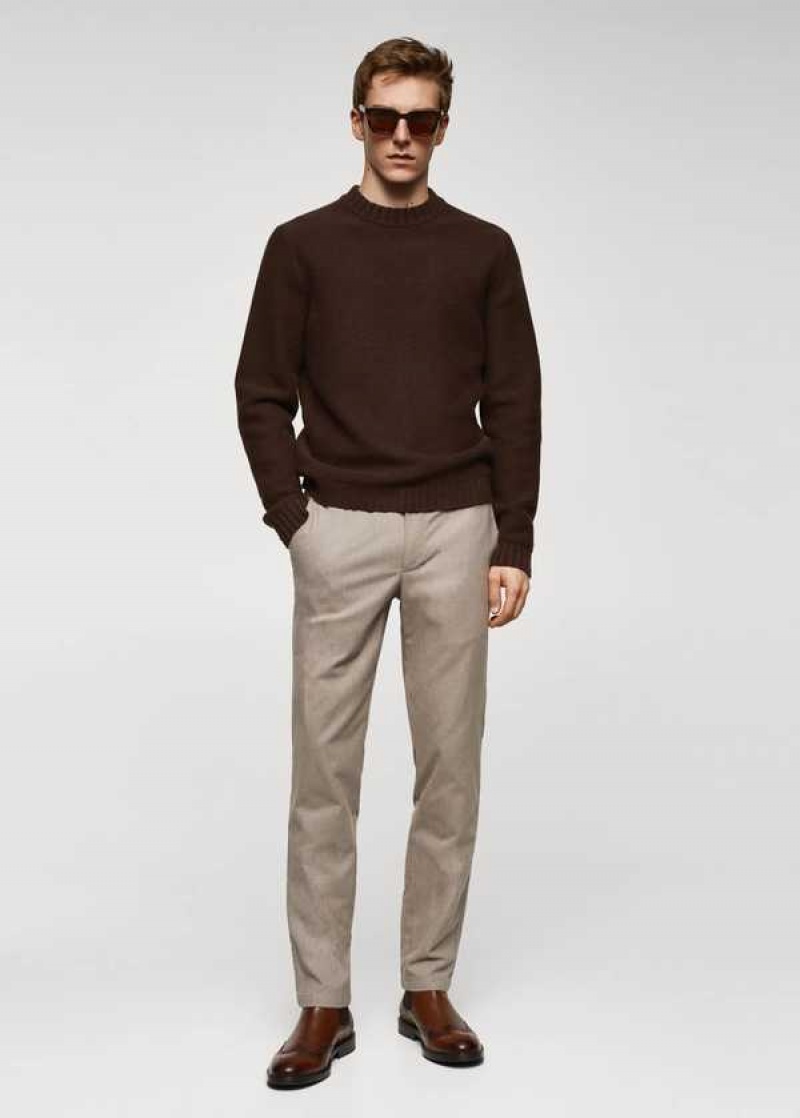 Mango Slim Fit Structured Bavlněné Pants | MNG-22498