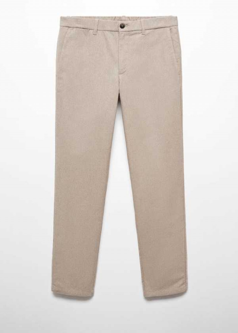 Mango Slim Fit Structured Bavlněné Pants | MNG-22498