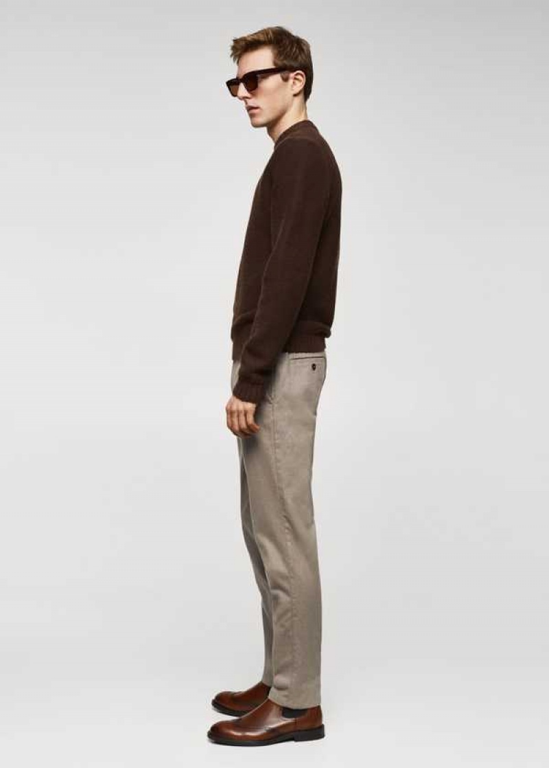 Mango Slim Fit Structured Bavlněné Pants | MNG-22498