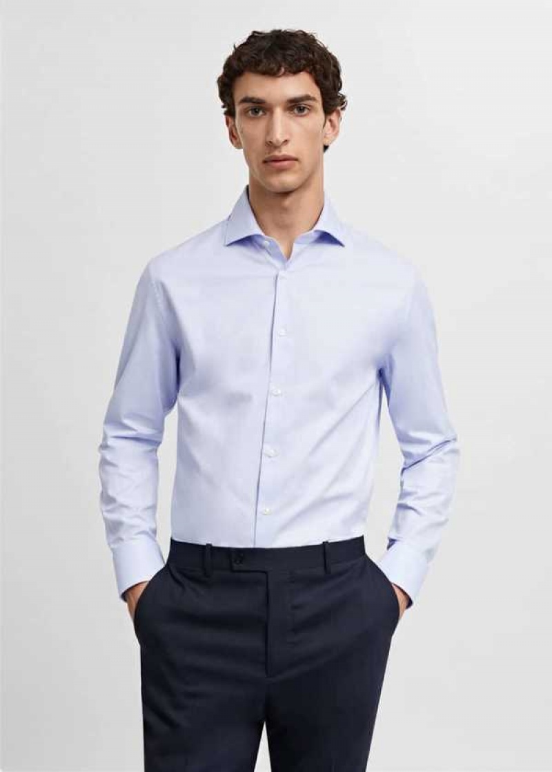 Mango Slim Fit Structured Suit Shirt | MNG-22256