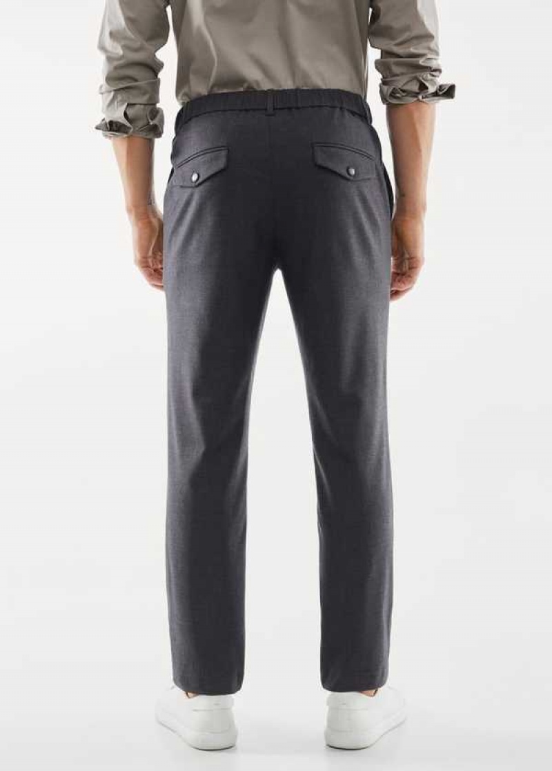 Mango Slim Fit Technical Fabric Pants | MNG-22385