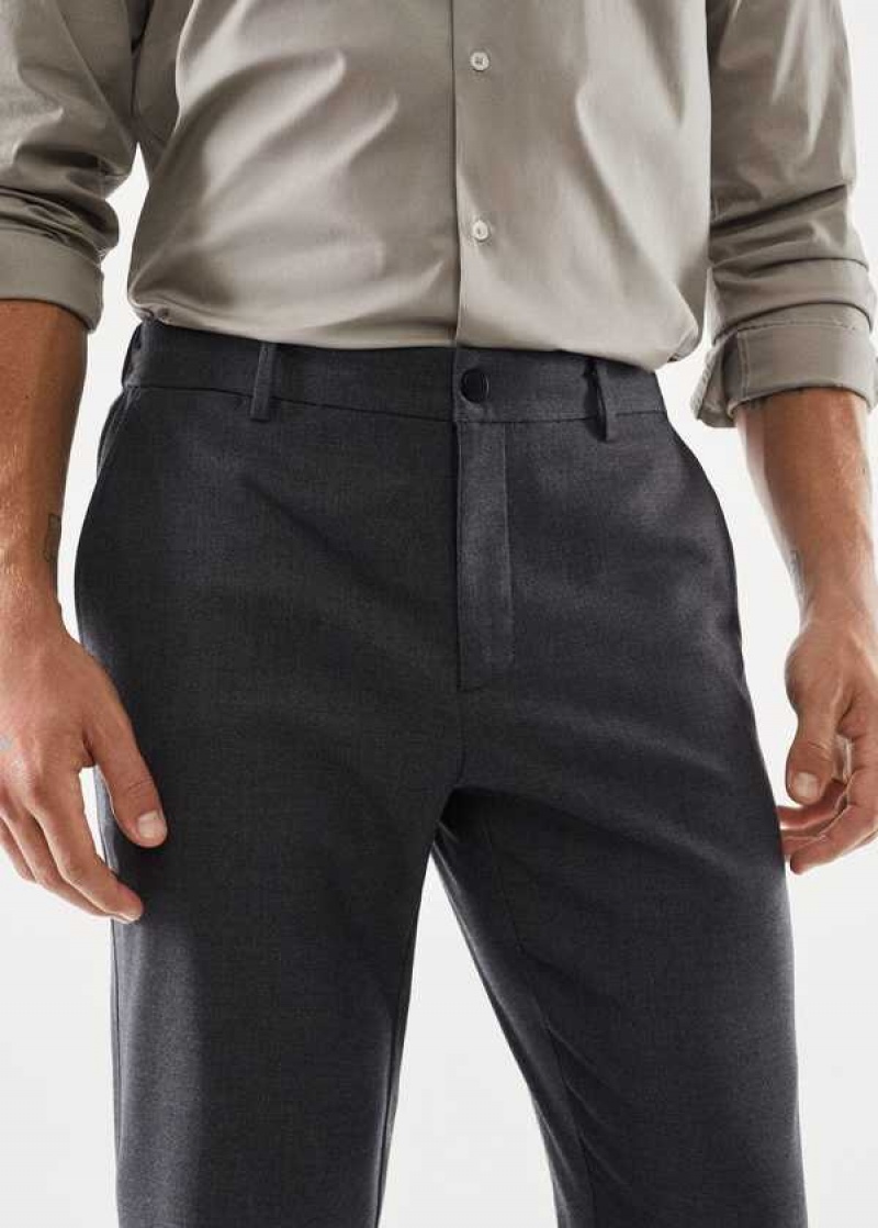 Mango Slim Fit Technical Fabric Pants | MNG-22385