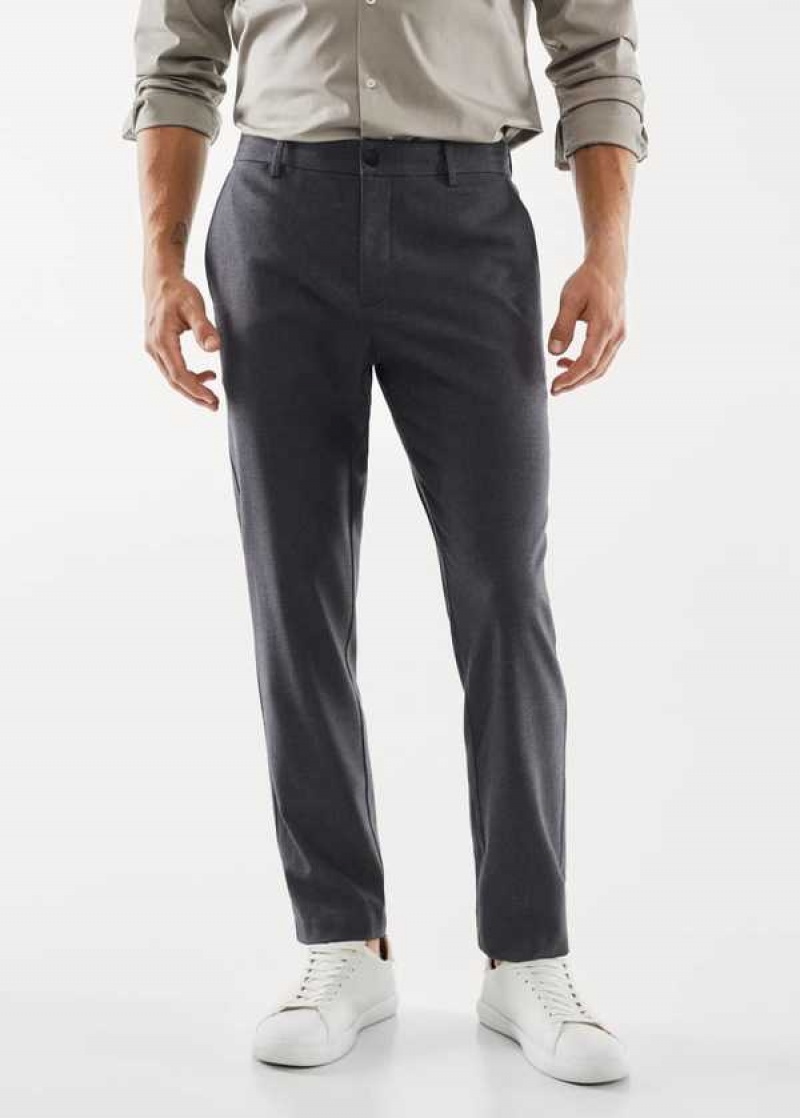 Mango Slim Fit Technical Fabric Pants | MNG-22385