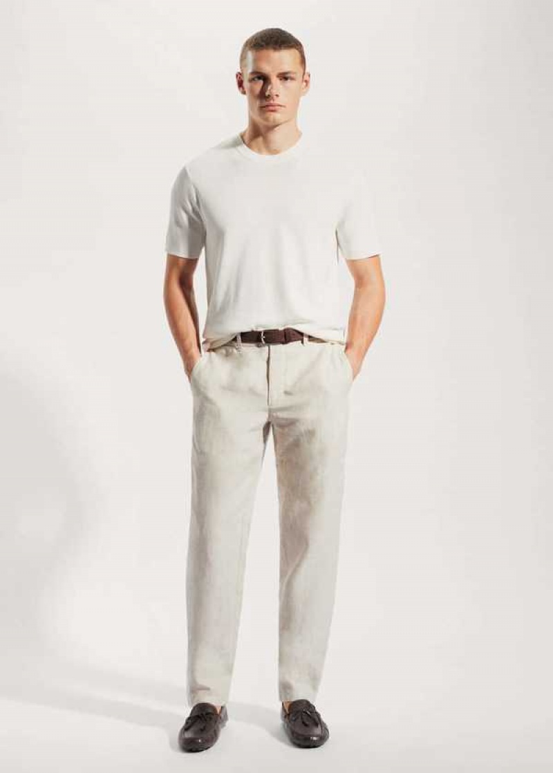 Mango Slim-fit 100% Linen Pants | MNG-22273