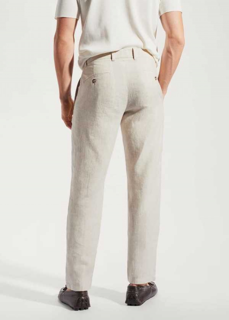 Mango Slim-fit 100% Linen Pants | MNG-22273