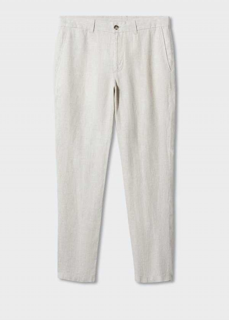 Mango Slim-fit 100% Linen Pants | MNG-22273