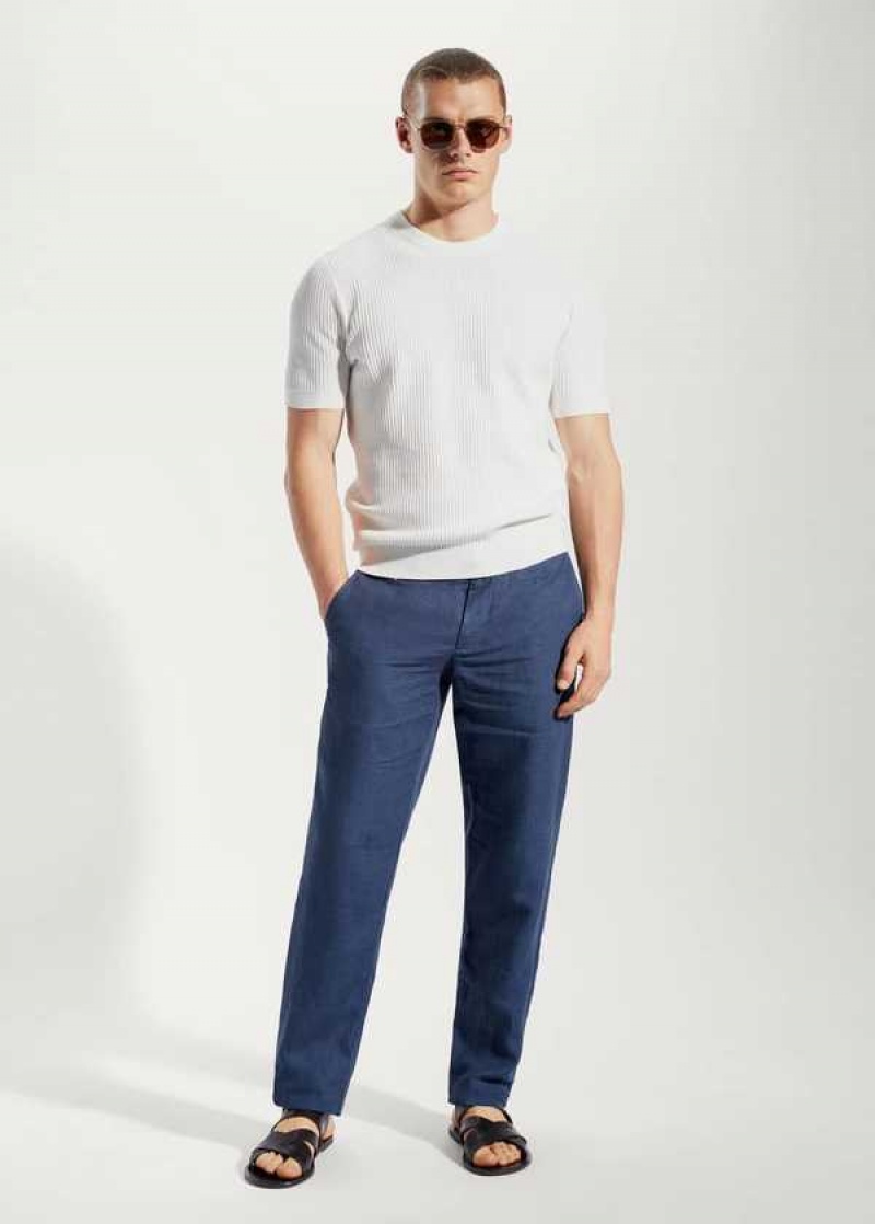 Mango Slim-fit 100% Linen Pants | MNG-22279