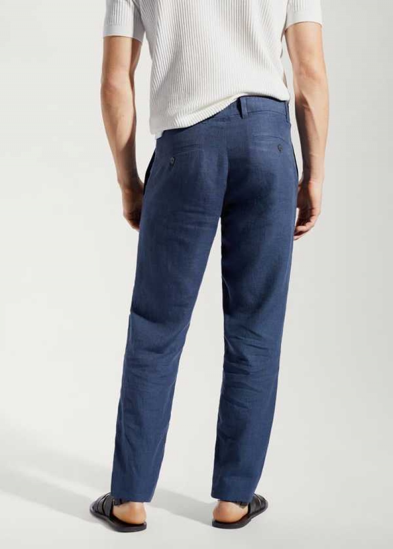 Mango Slim-fit 100% Linen Pants | MNG-22279