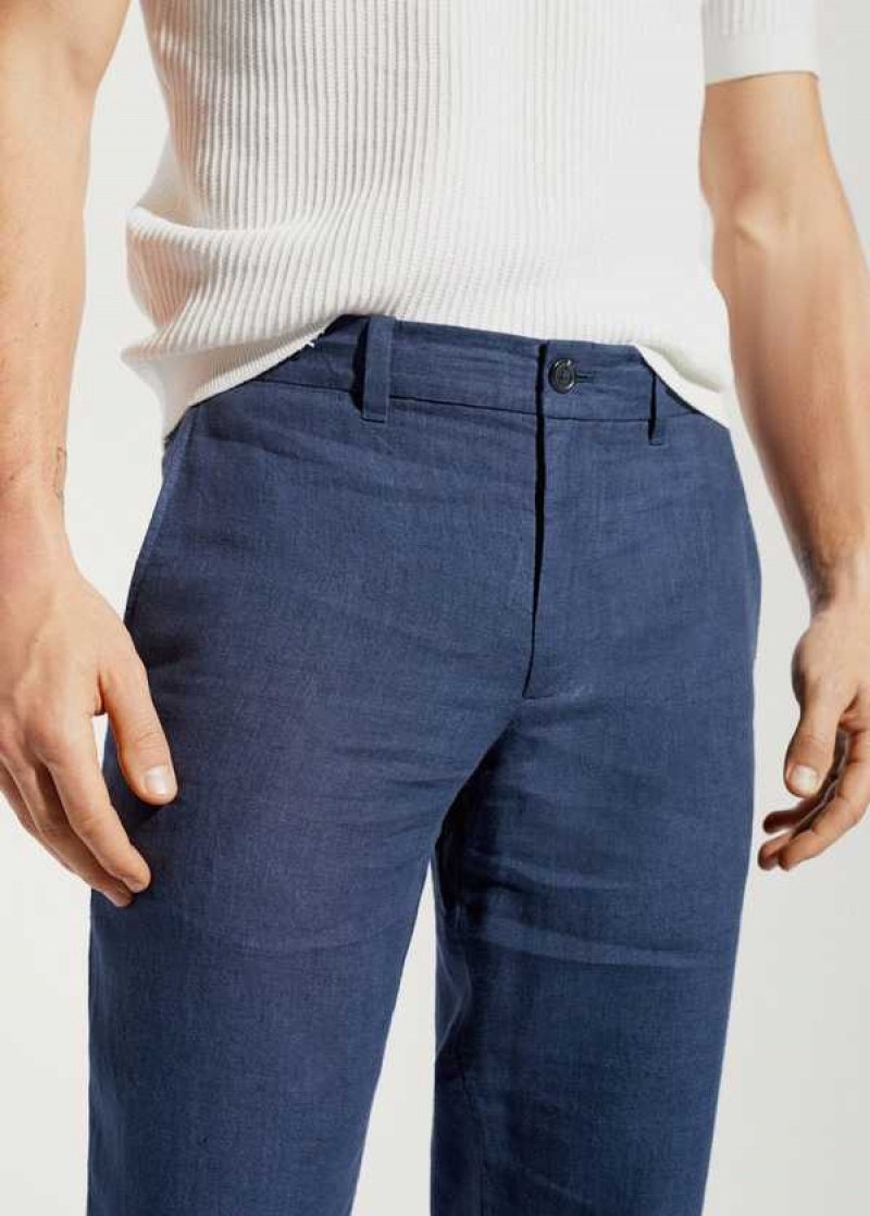 Mango Slim-fit 100% Linen Pants | MNG-22279