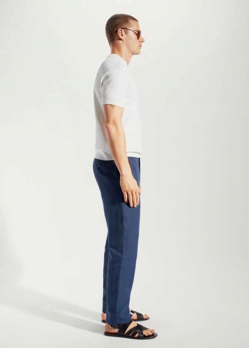 Mango Slim-fit 100% Linen Pants | MNG-22279