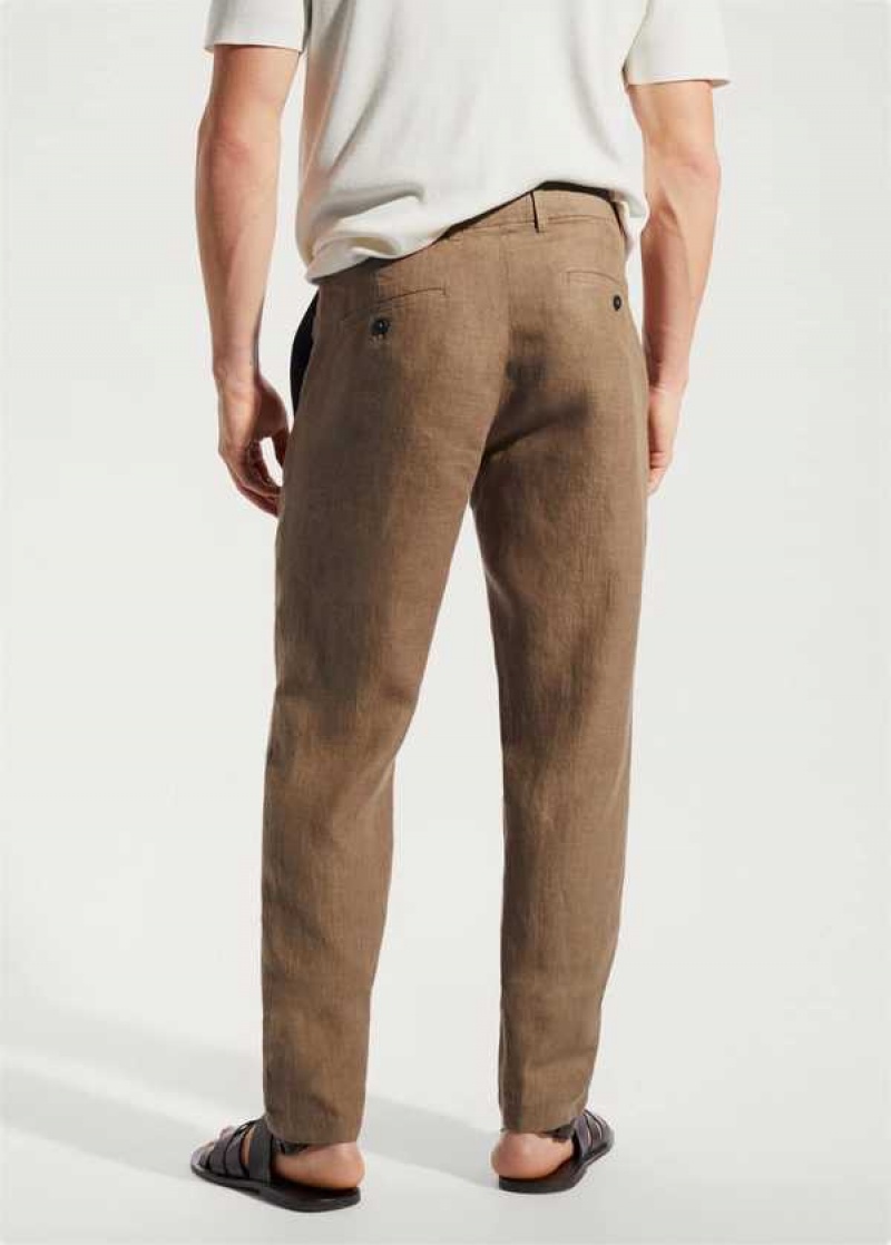 Mango Slim-fit 100% Linen Pants | MNG-22284