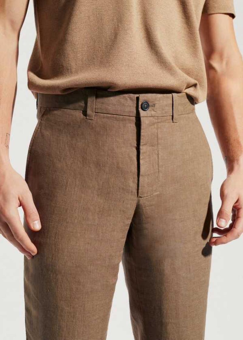 Mango Slim-fit 100% Linen Pants | MNG-22284