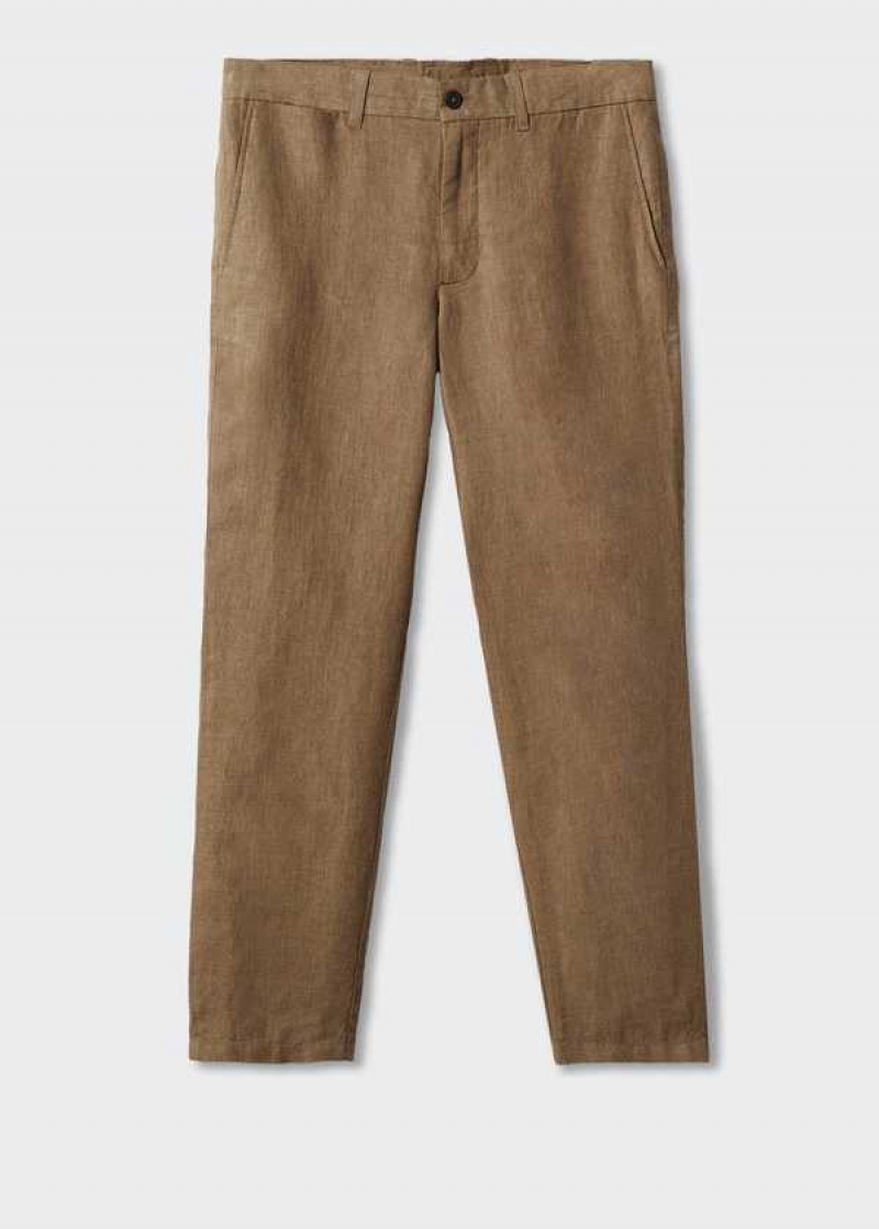 Mango Slim-fit 100% Linen Pants | MNG-22284