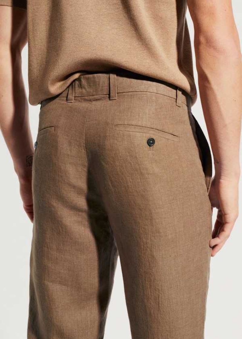 Mango Slim-fit 100% Linen Pants | MNG-22284