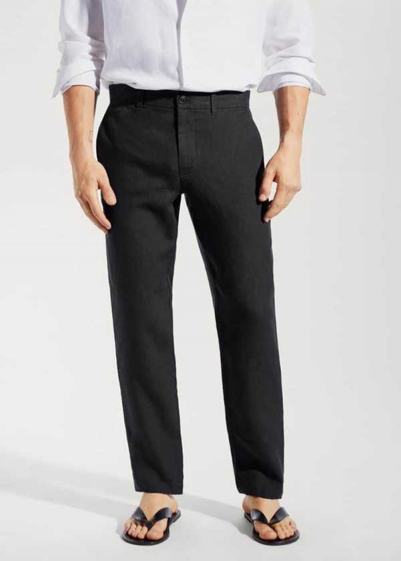 Mango Slim-fit 100% Linen Pants | MNG-22309