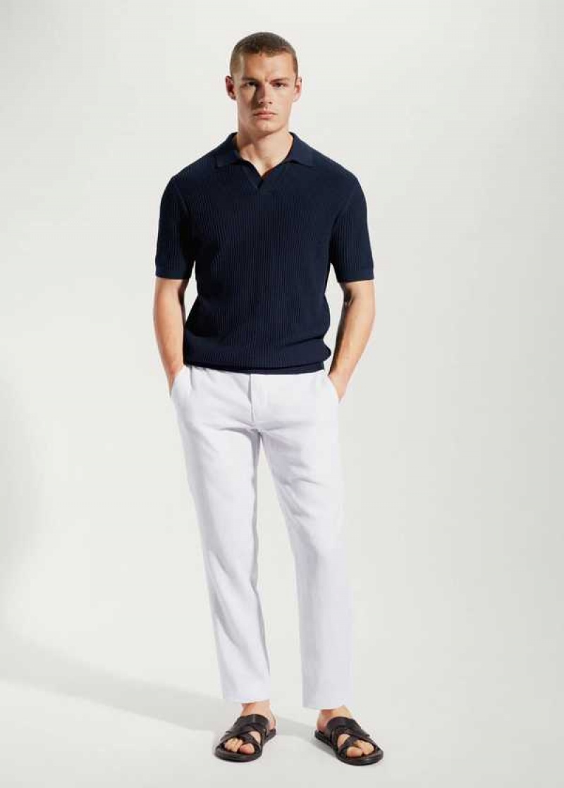 Mango Slim-fit 100% Linen Pants | MNG-22332