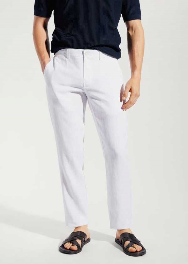 Mango Slim-fit 100% Linen Pants | MNG-22332