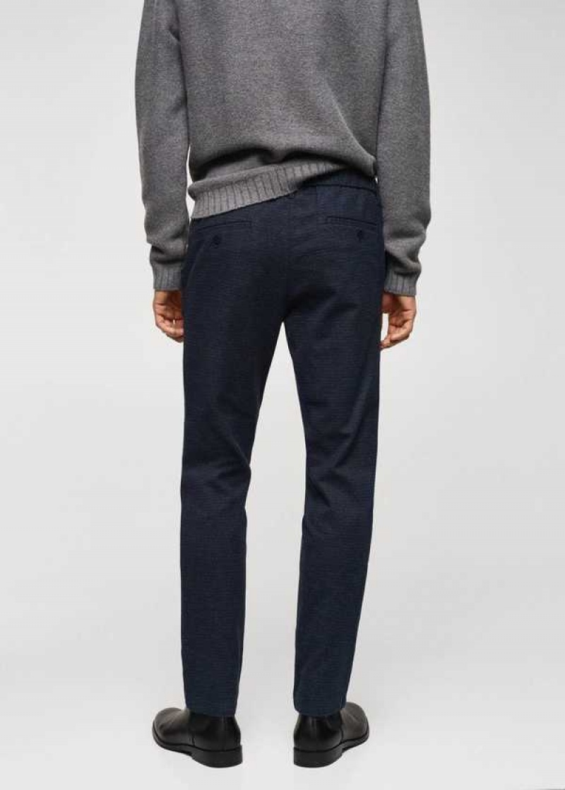 Mango Slim-fit Bavlněné Micro-houndstooth Slim-fit Trousers | MNG-22497