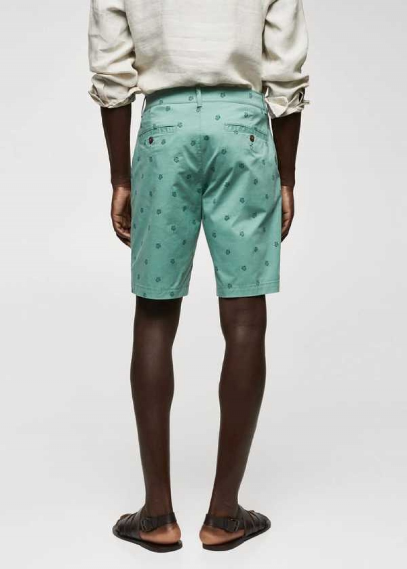 Mango Slim-fit Bavlněné Micro-print Bermuda Shorts | MNG-22398