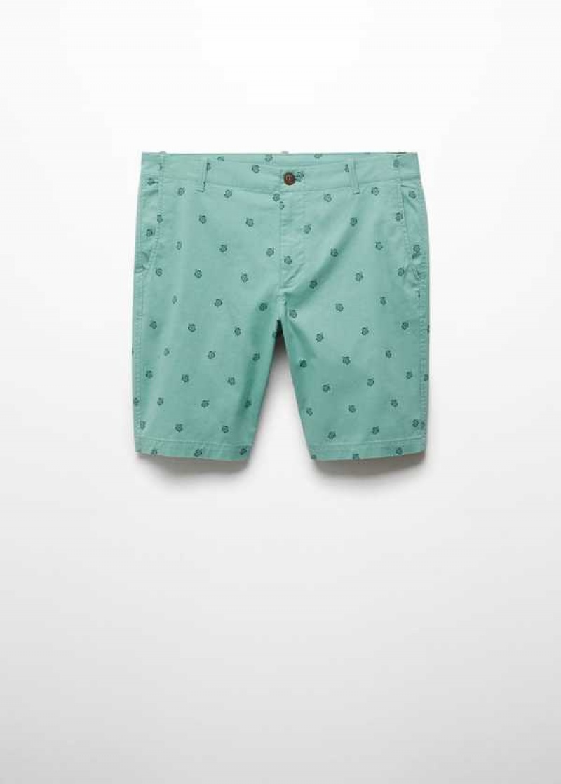 Mango Slim-fit Bavlněné Micro-print Bermuda Shorts | MNG-22398