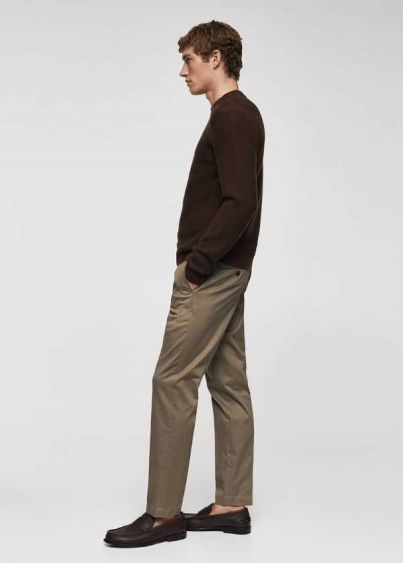 Mango Slim-fit Bavlněné Plisovaný Pants | MNG-22526