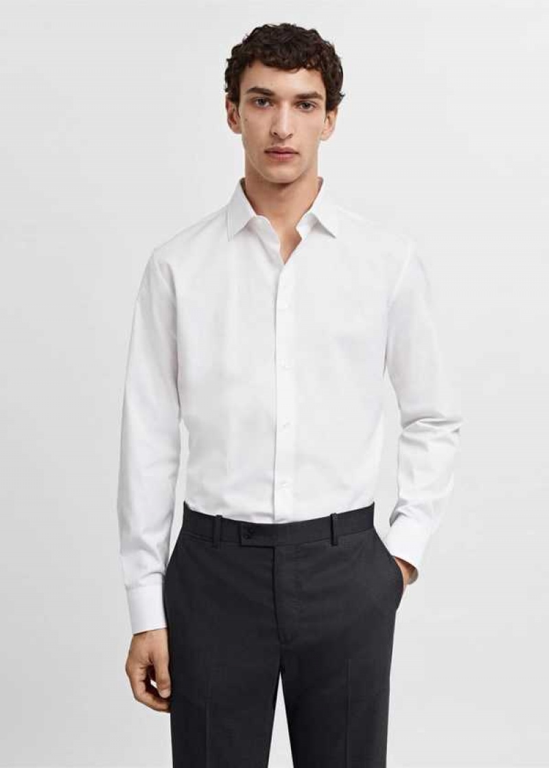 Mango Slim-fit Bavlněné Poplin Suit Shirt | MNG-22261