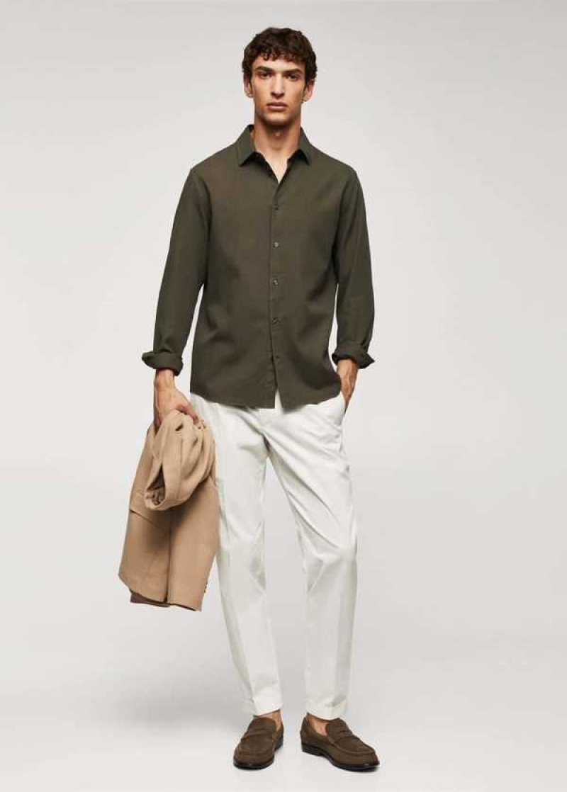 Mango Slim-fit Bavlněné Structured Shirt | MNG-22005