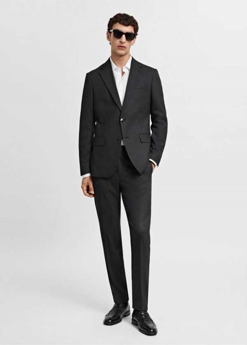 Mango Slim-fit Check Vlna Suit Blazer | MNG-21462