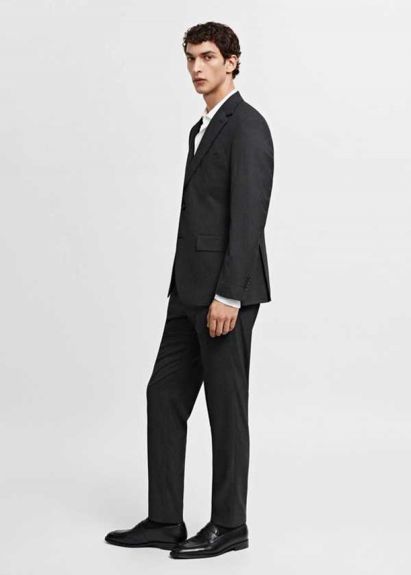 Mango Slim-fit Check Vlna Suit Blazer | MNG-21462