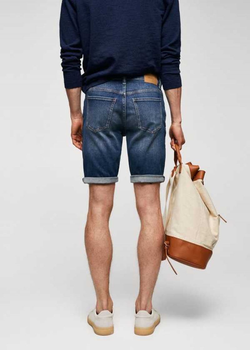 Mango Slim-fit Denim Bermuda Shorts | MNG-22455