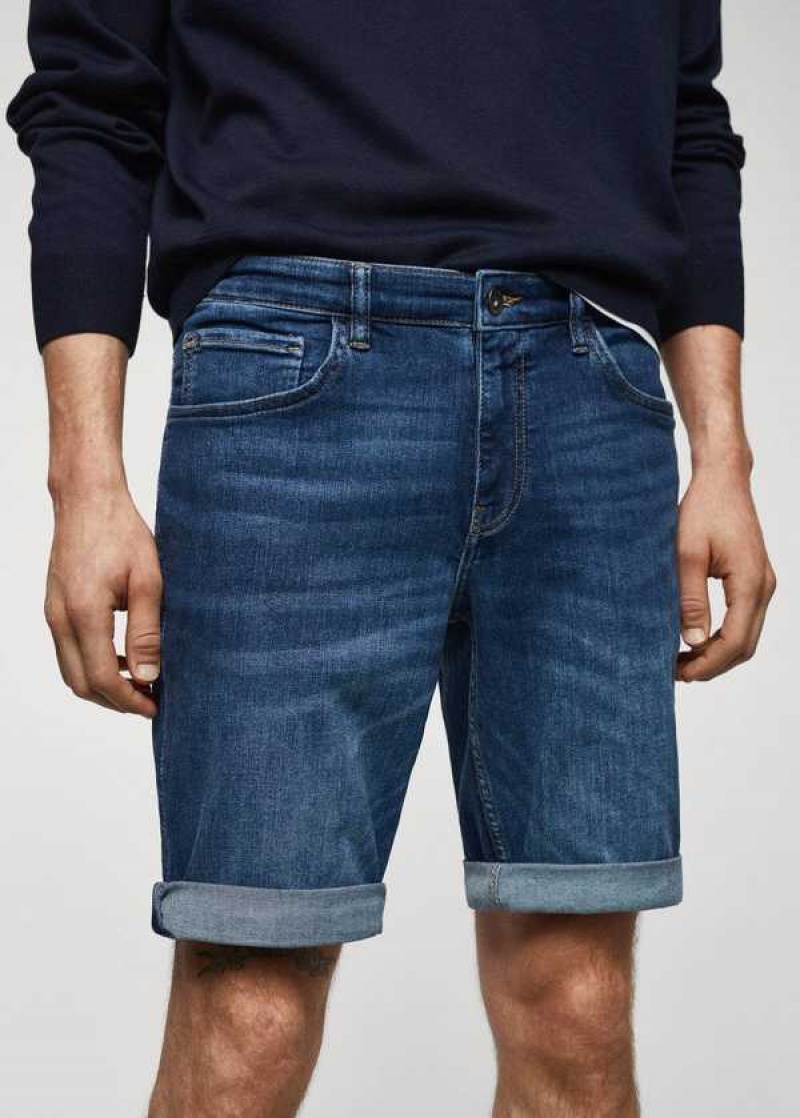 Mango Slim-fit Denim Bermuda Shorts | MNG-21944